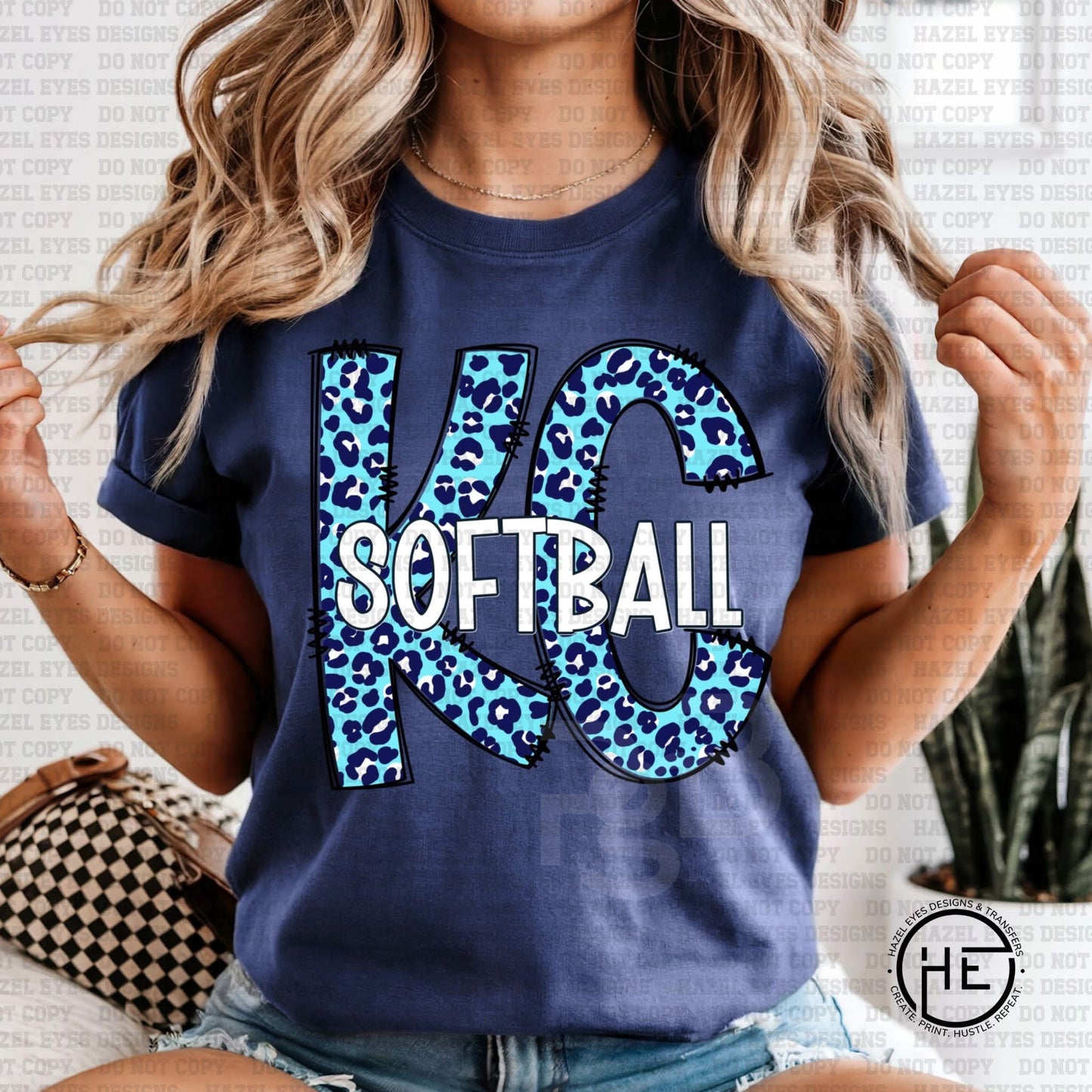 Animal Print KC Softball Tee