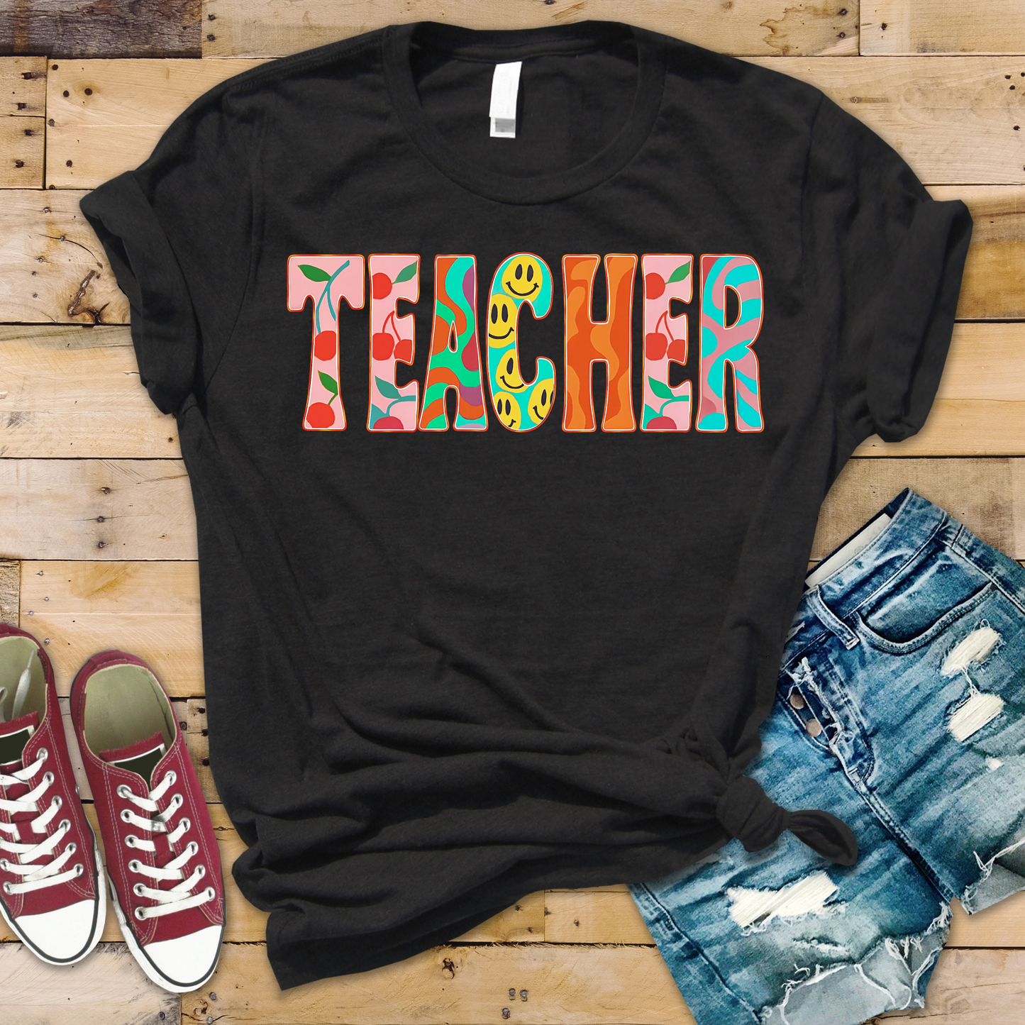 Retro Cherries Teacher Tee