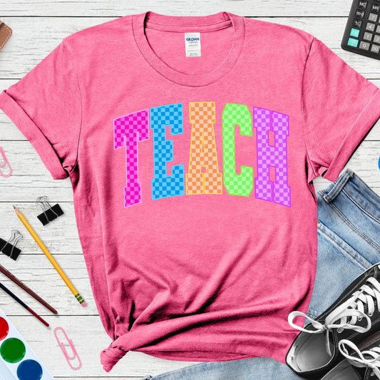 Checkered Teach Tee