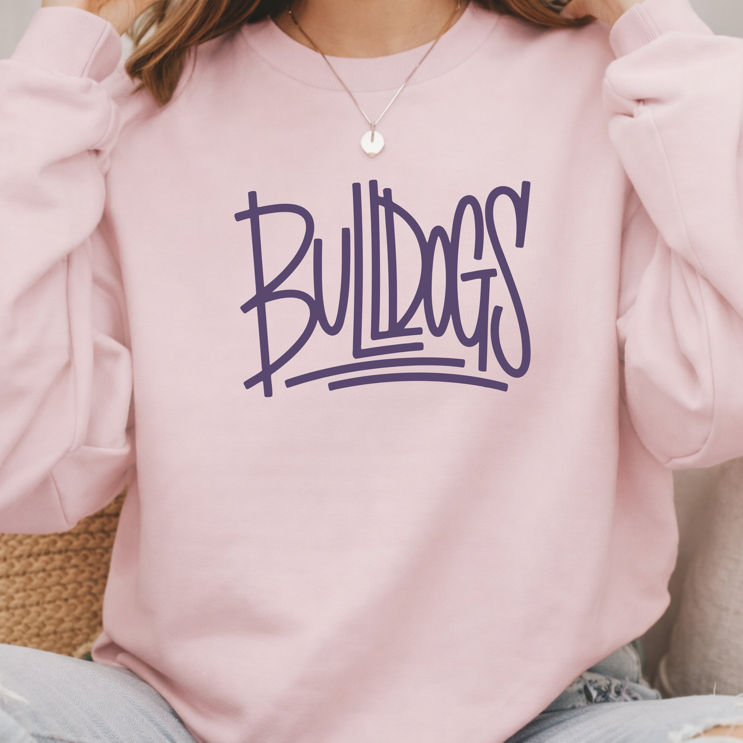 Linwood Bulldogs Graffiti Script Crewneck