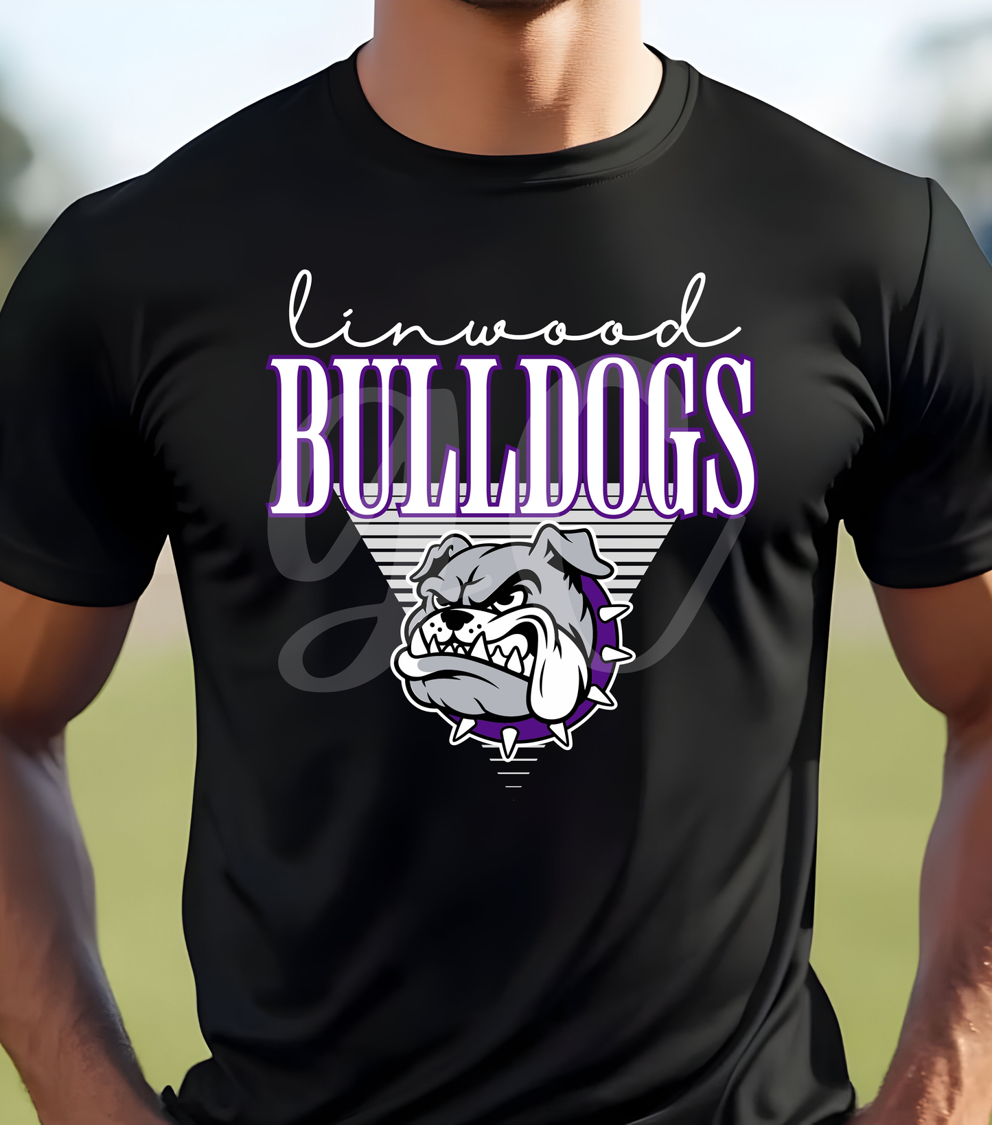 Linwood Bulldogs Triangle Striped Tee