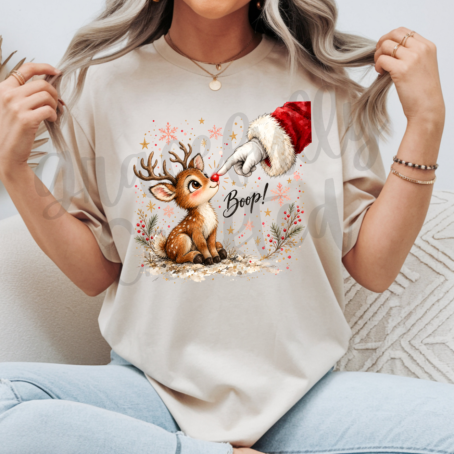 Boop Reindeer and Santa Tee or Crewneck