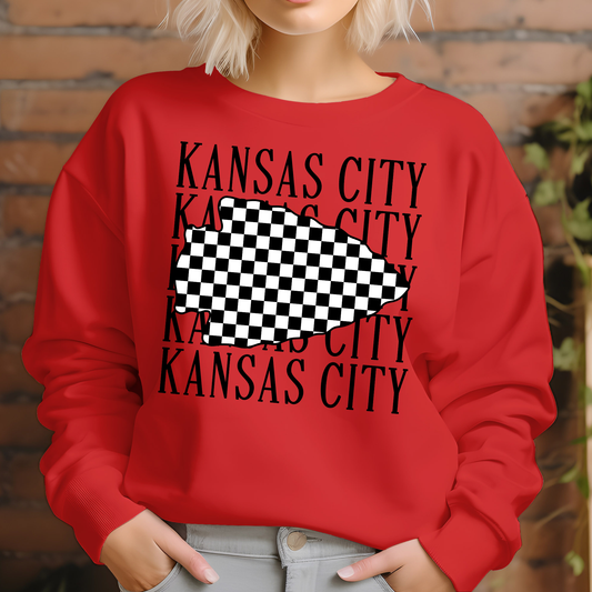 Checkered Arrow KC Football T-Shirt or Crewneck