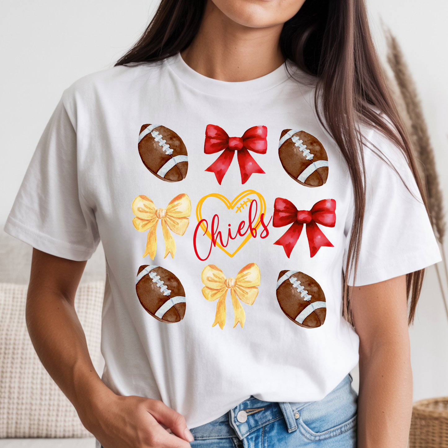 Chiefs Coquette Football Tee