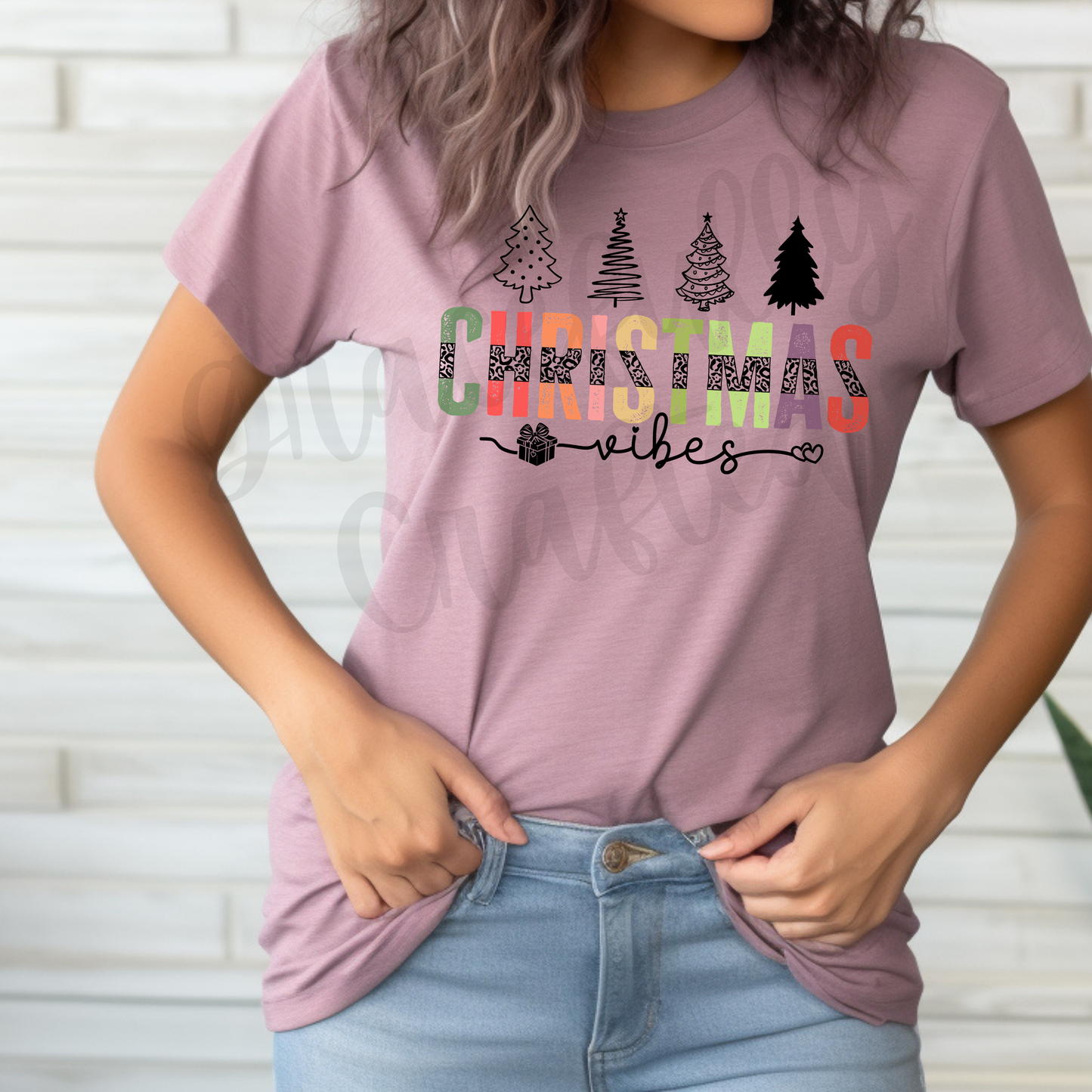 Christmas Colorful Vibes Tee or Crewneck
