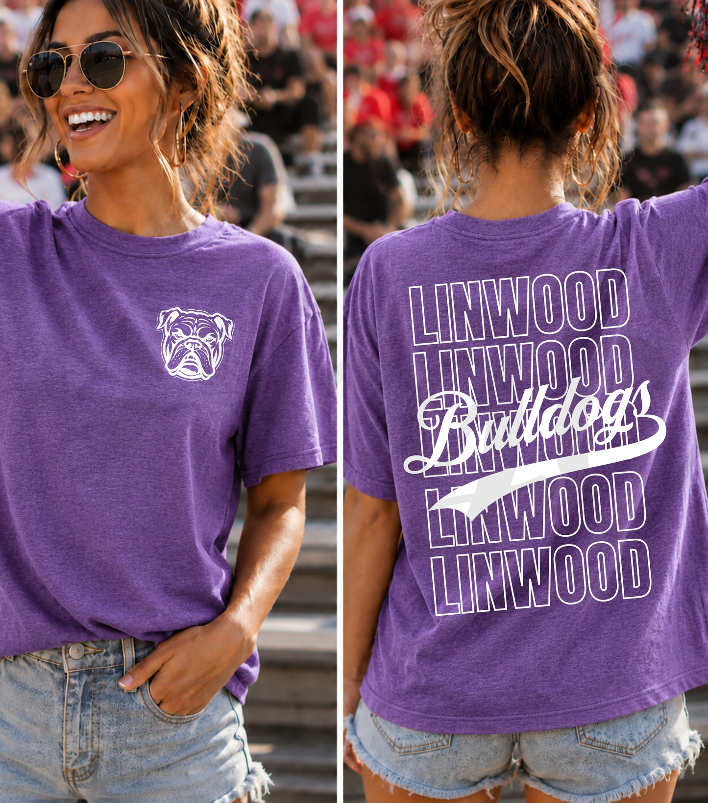 Stacked Linwood Bulldogs Tee