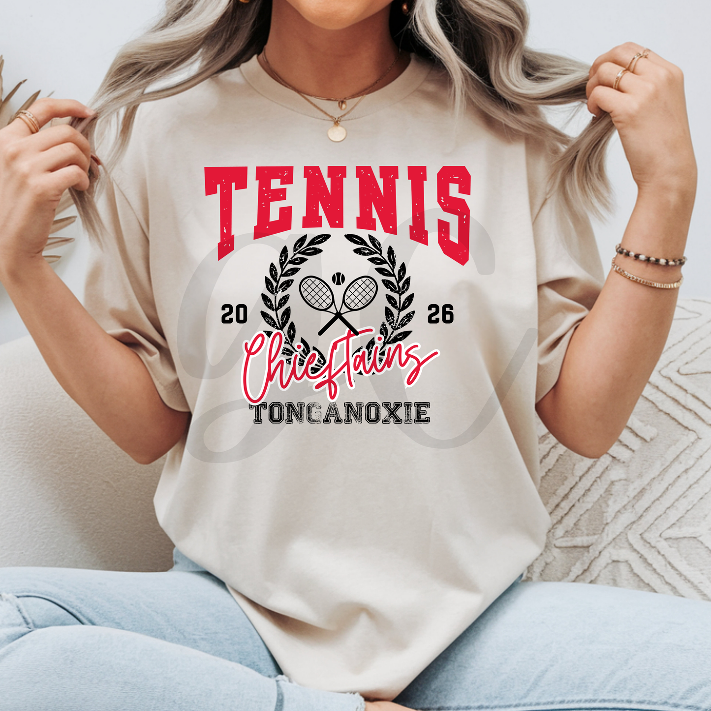 Tonganoxie Tennis Wreath Tee