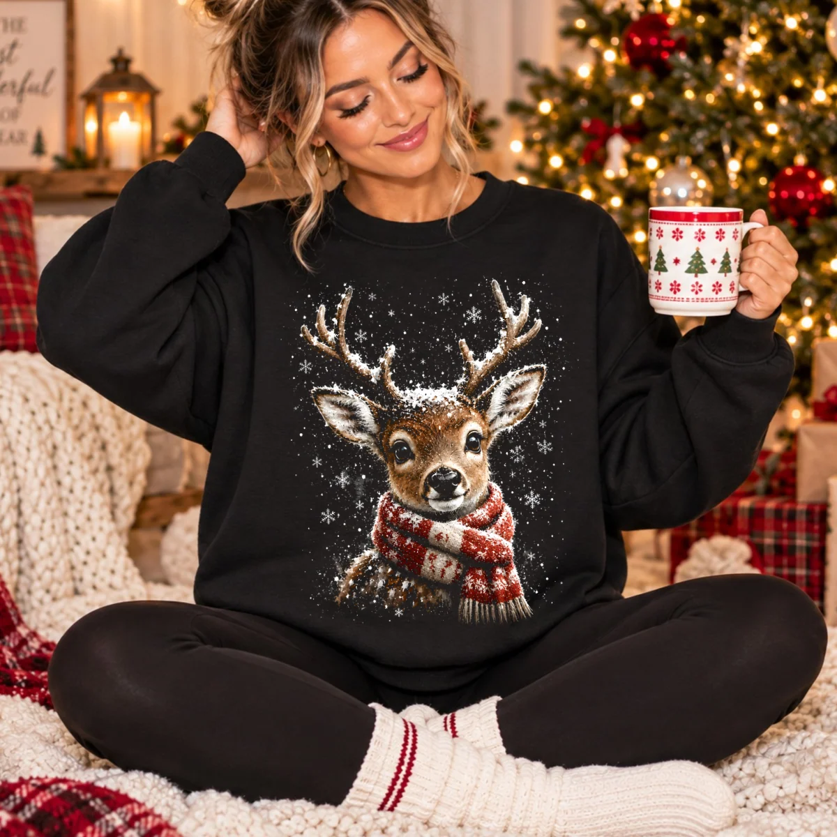 Cozy Deer Tee or Crewneck