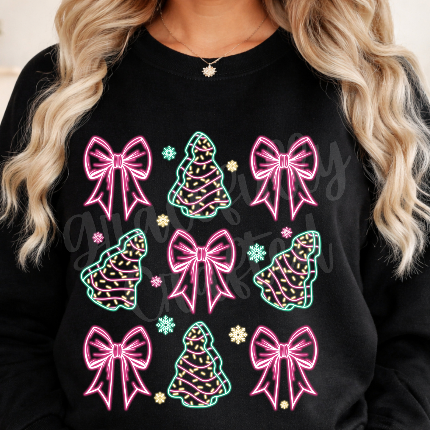 Neon Christmas Cakes Tee or Crewneck
