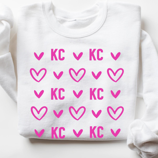KC Hearts Crewneck Sweatshirt