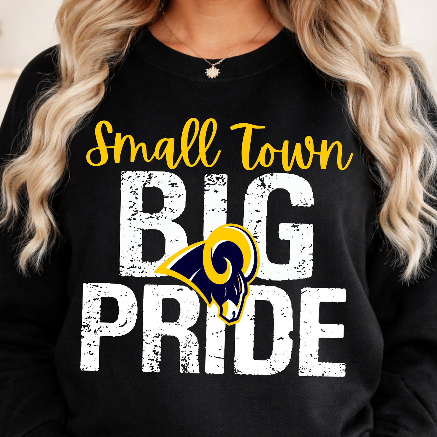 Small Town Big Pride Rams Tee or Crewneck