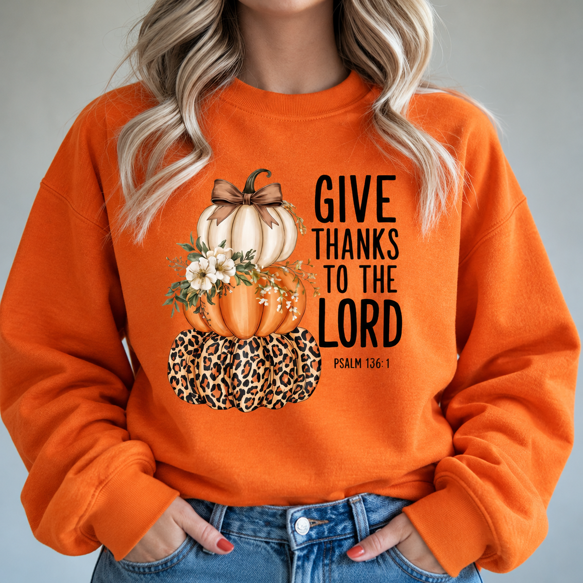 Give Thanks to the Lord Pumpkins Tee or Crewneck