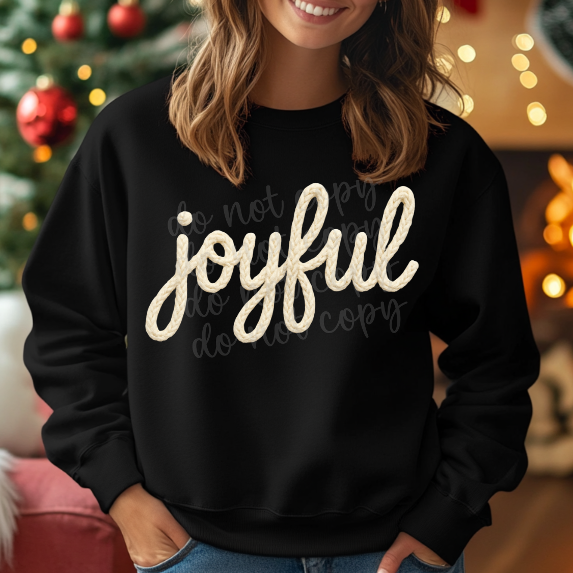 Joyful Faux Yarn Crewneck