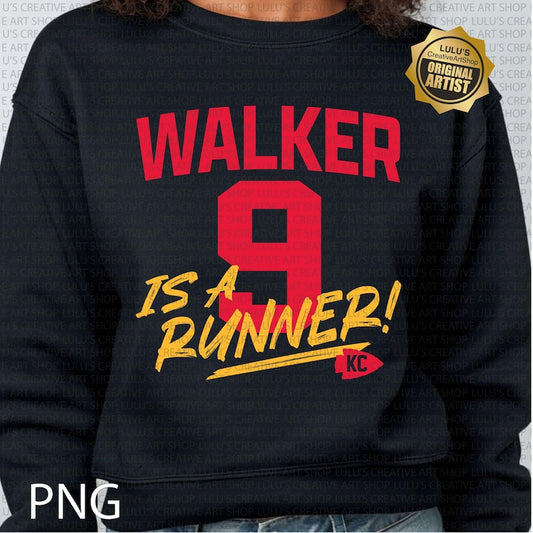 Walker is a Runner Black Tee or Crewneck