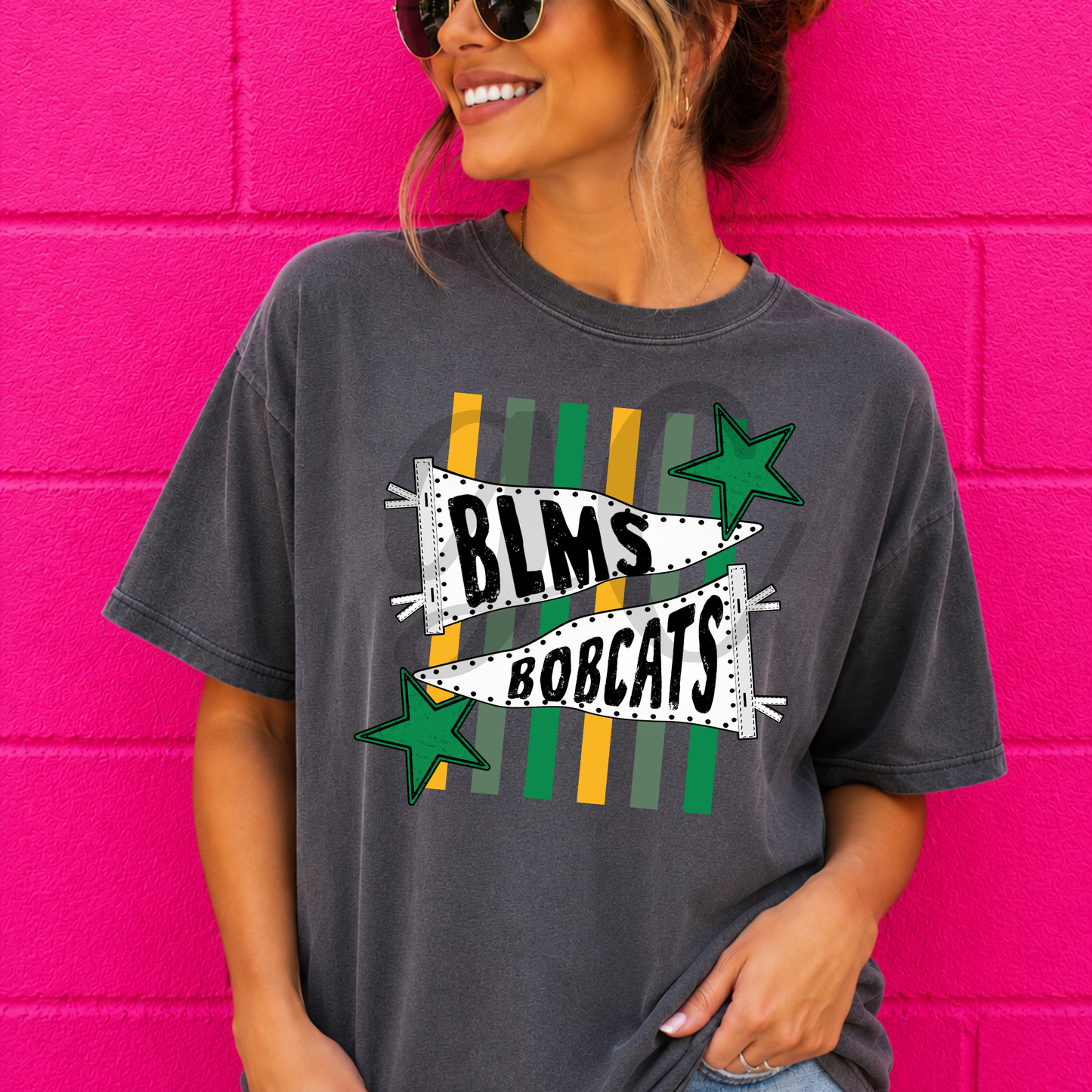 School Colors Pennant BLHS or BLMS Tee