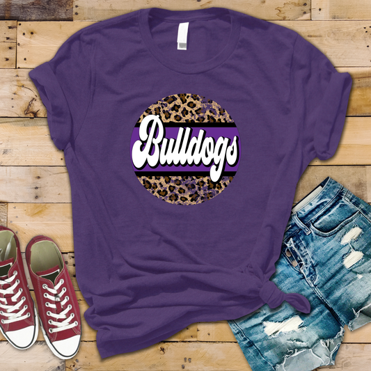 Linwood Elementary Bulldogs Leopard Print Tee
