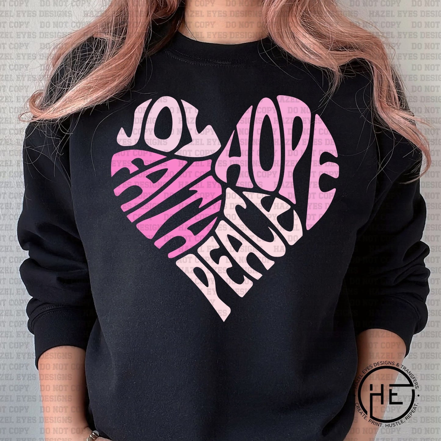 Joy Faith Hope Peace Heart Crewneck