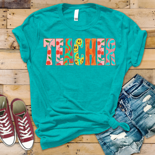 Retro Cherries Teacher Tee