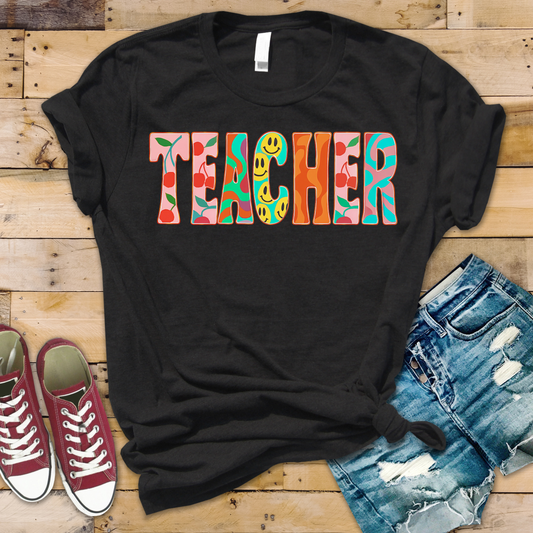 Retro Cherries Teacher Tee