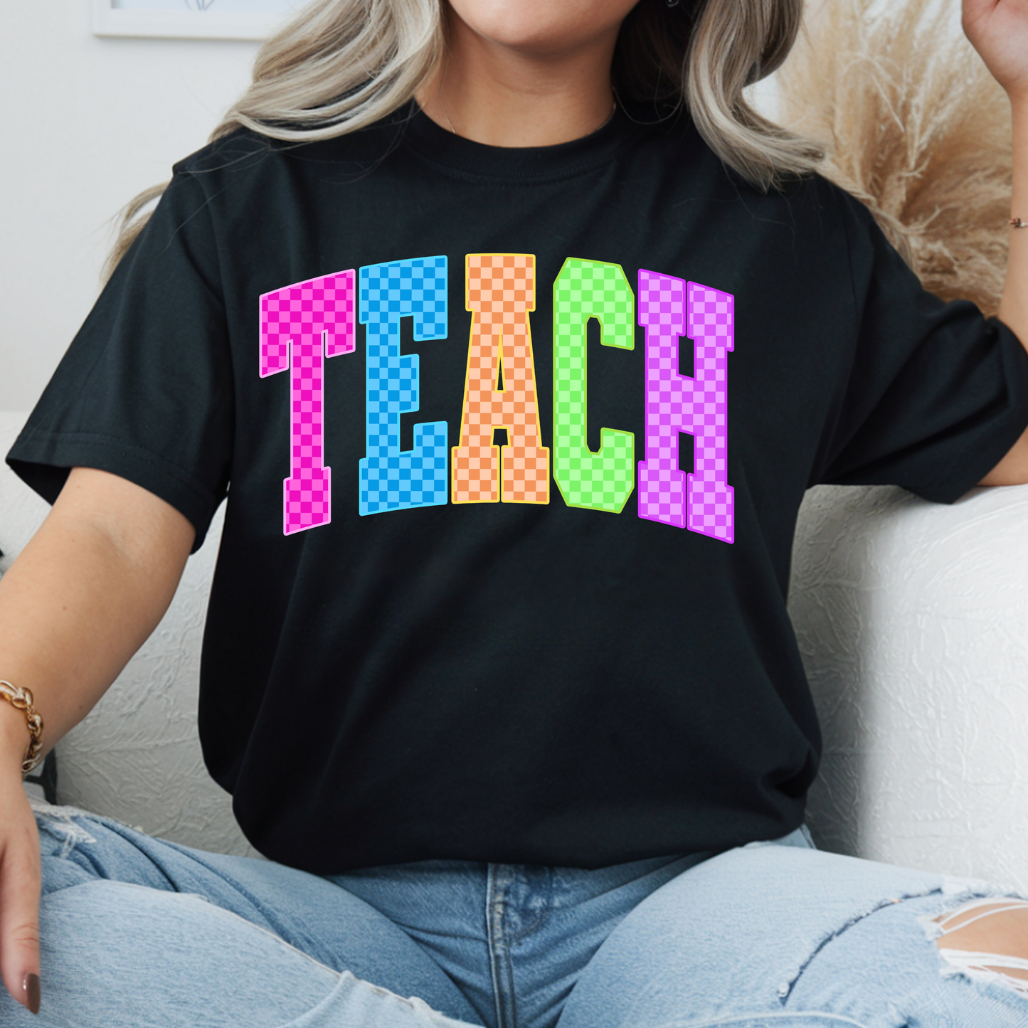 Checkered Teach Tee