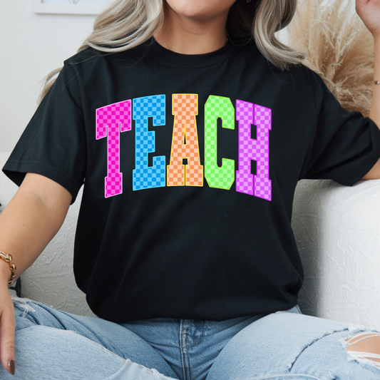 Checkered Teach Tee