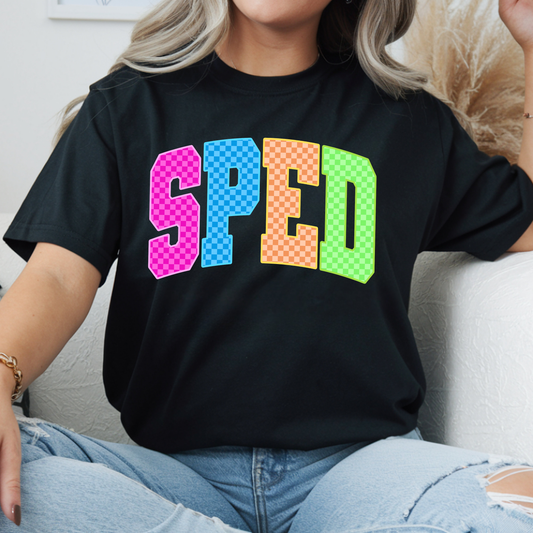 Checkered SPED Tee