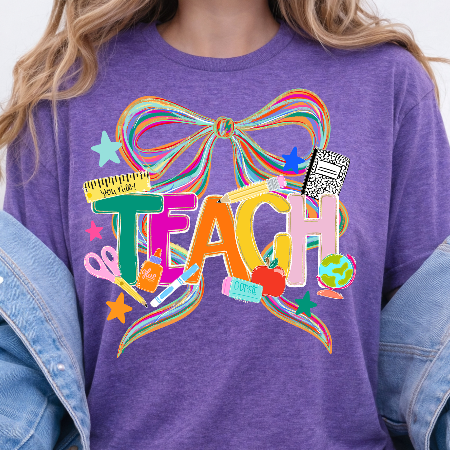 Teach with Trendy Bow T-Shirt