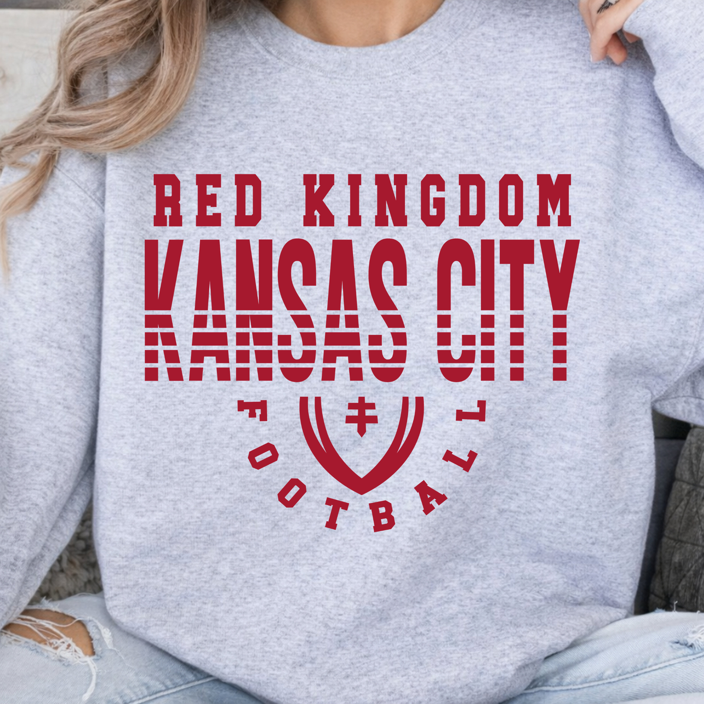 Red Kingdom KC Football Crewneck