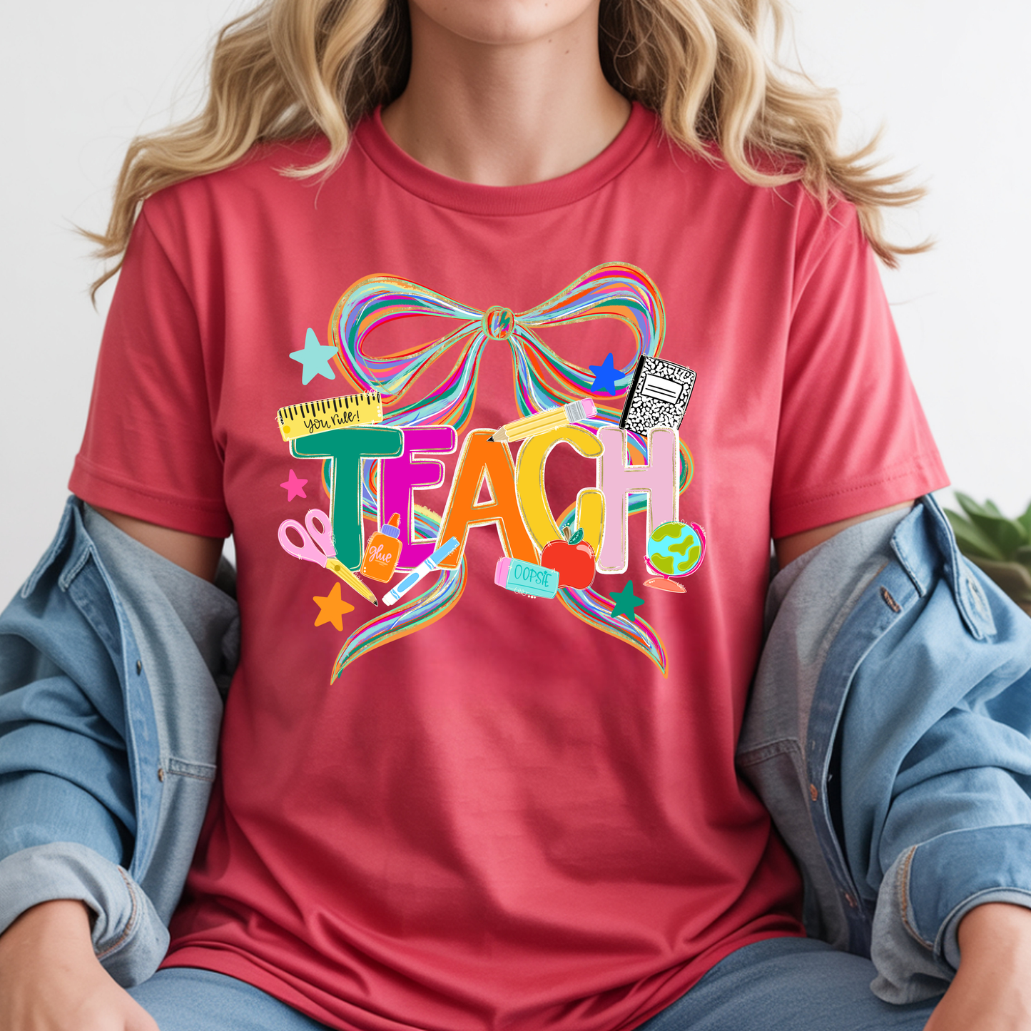 Teach with Trendy Bow T-Shirt