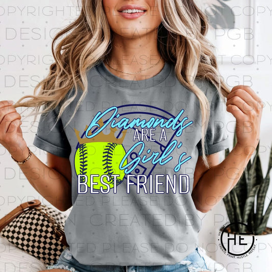 Diamonds Are a Girls Best Friend Softball Tee