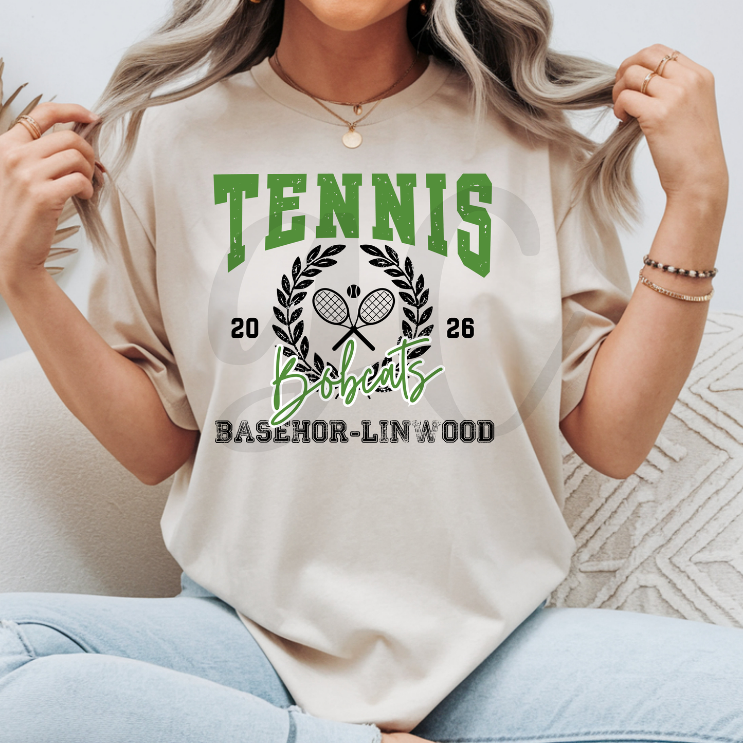 Basehor-Linwood Tennis Wreath Tee