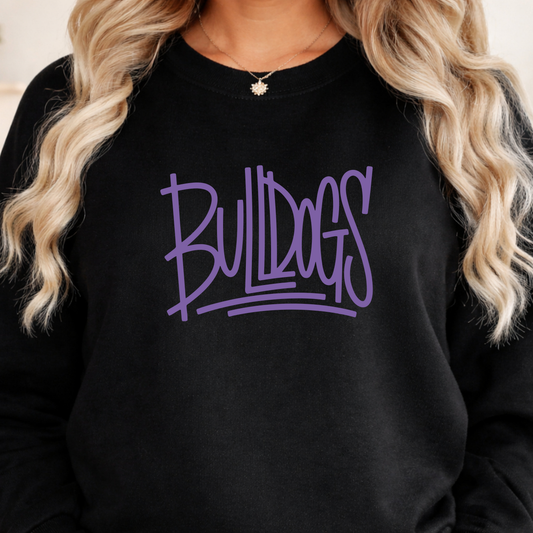 Linwood Bulldogs Graffiti Script Crewneck
