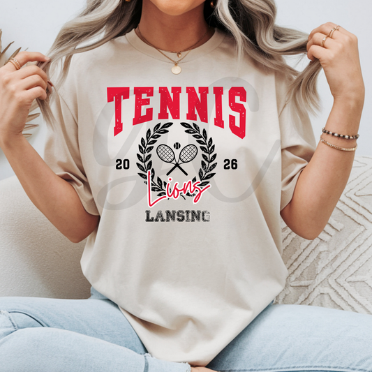 Lansing Tennis Wreath Tee