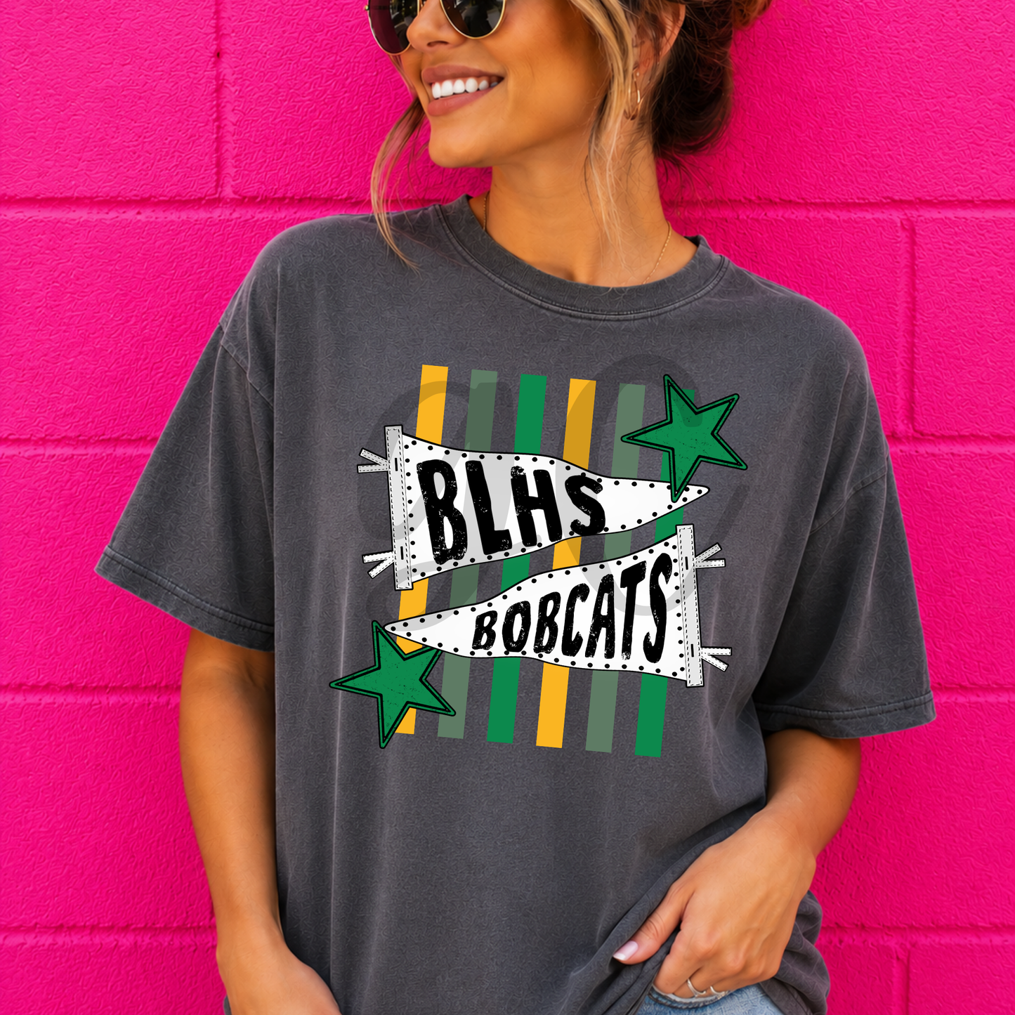 School Colors Pennant BLHS or BLMS Tee