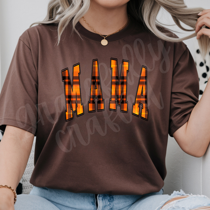 Fall Plaid Varsity Arch Tee or Crewneck (Personalize)