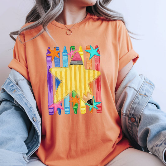 Crayon Star Tee