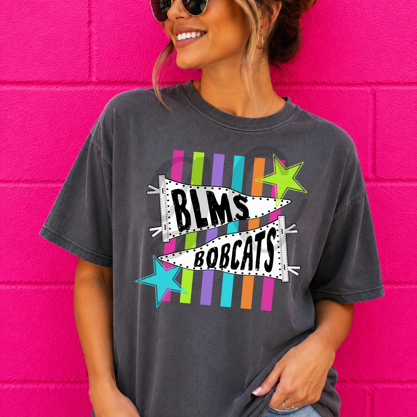 Neon Pennant BLHS or BLMS Tee