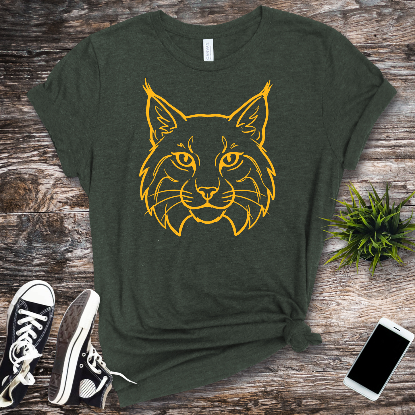 Bobcat Line Art Face Tee
