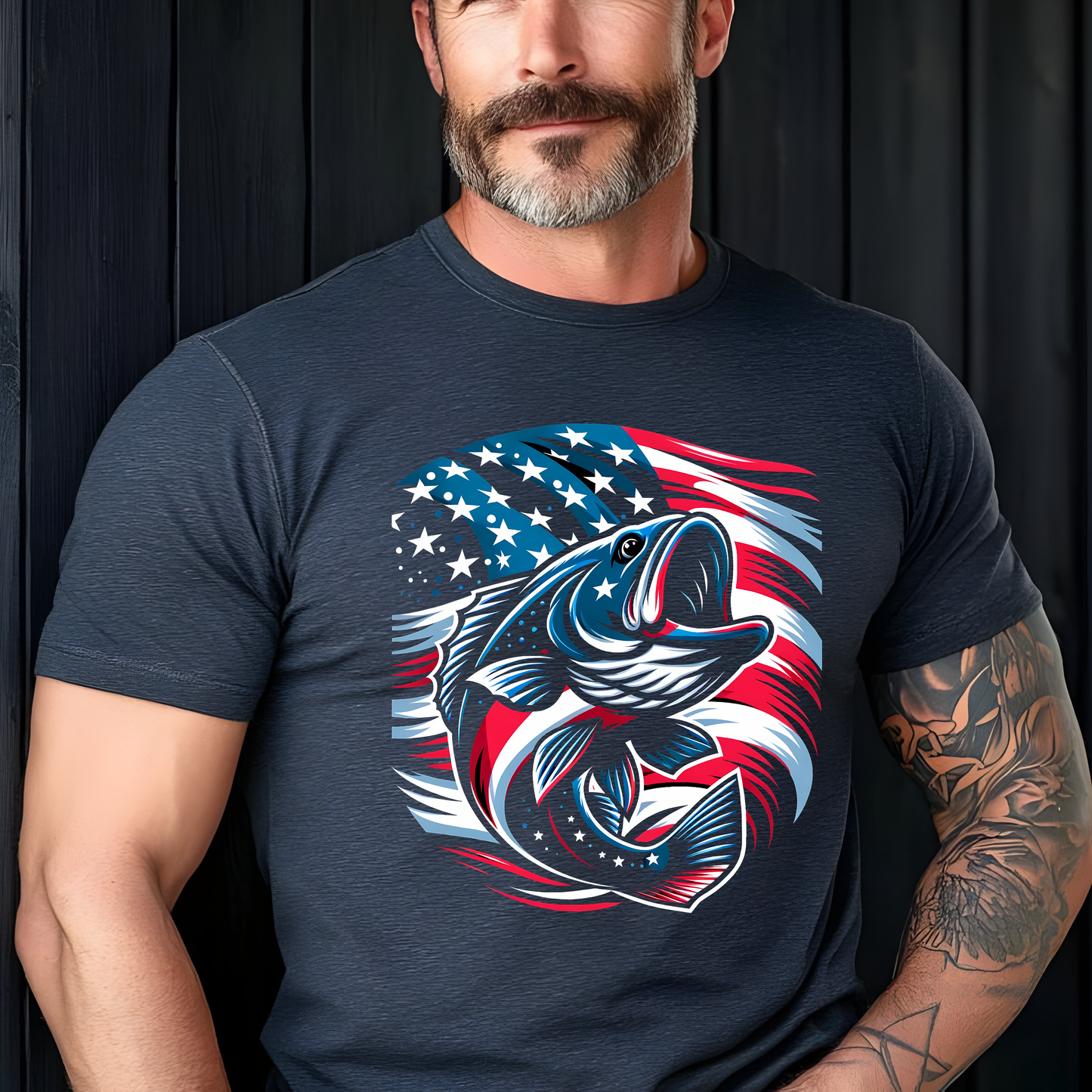 Bass Patriotic Fisherman