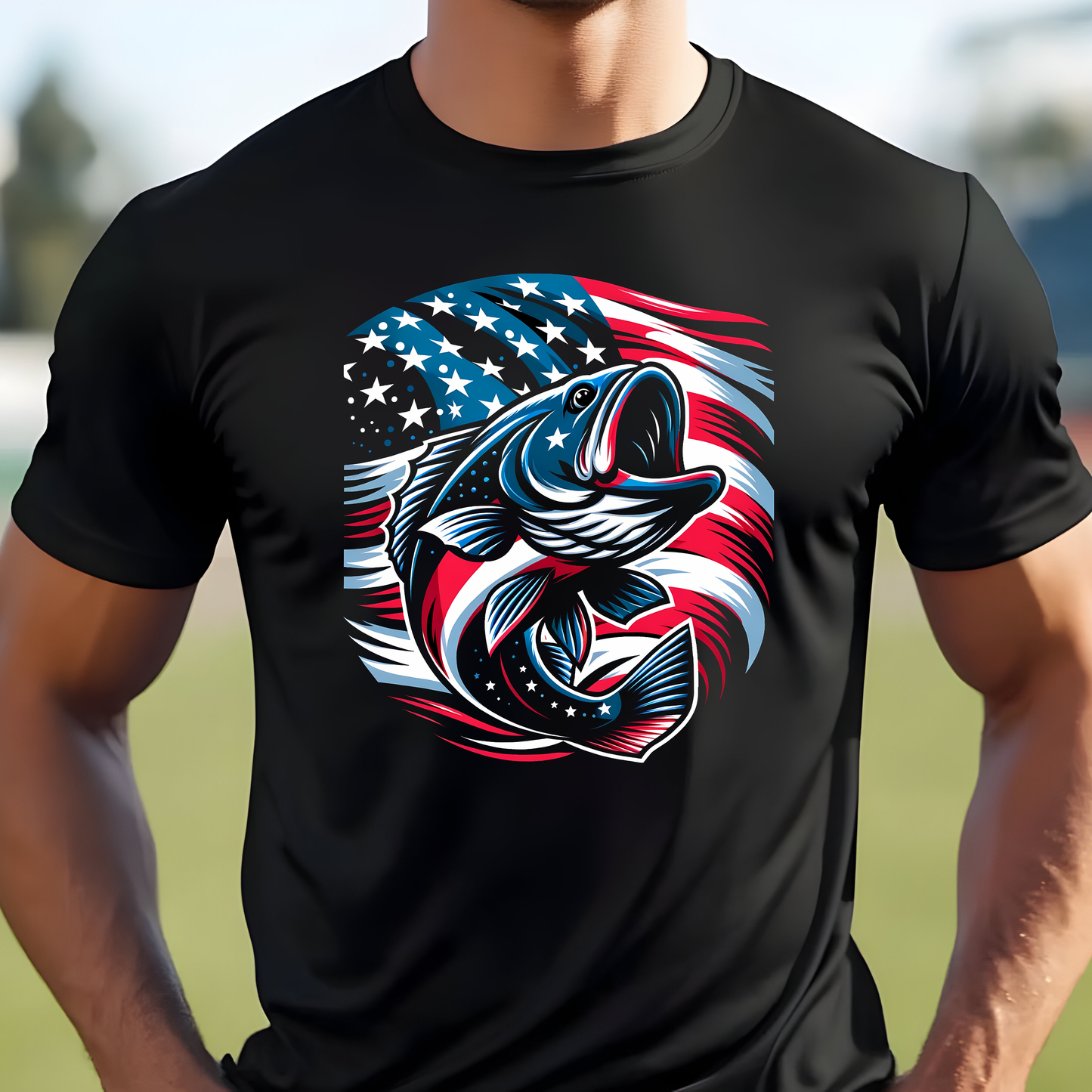 Bass Patriotic Fisherman