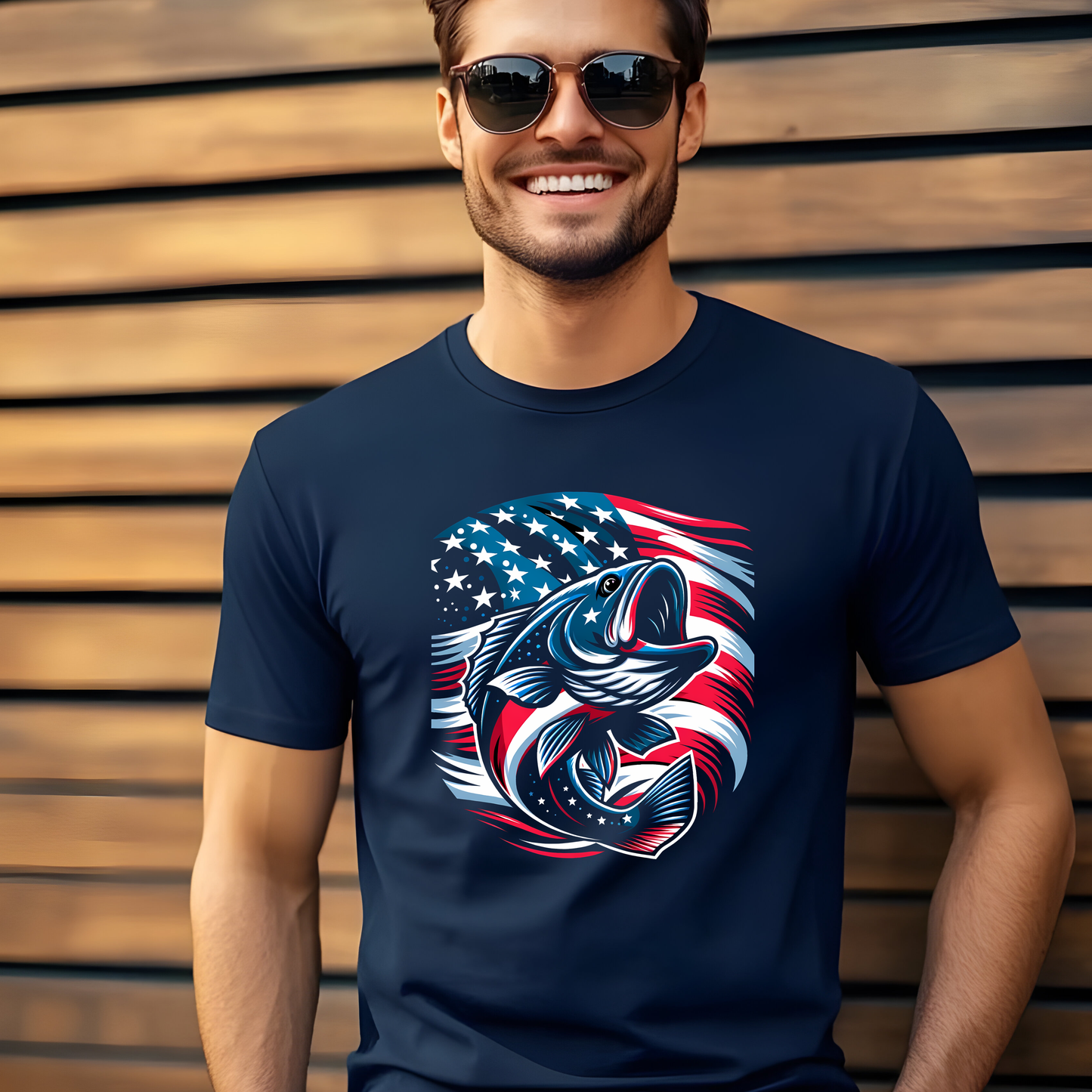 Bass Patriotic Fisherman