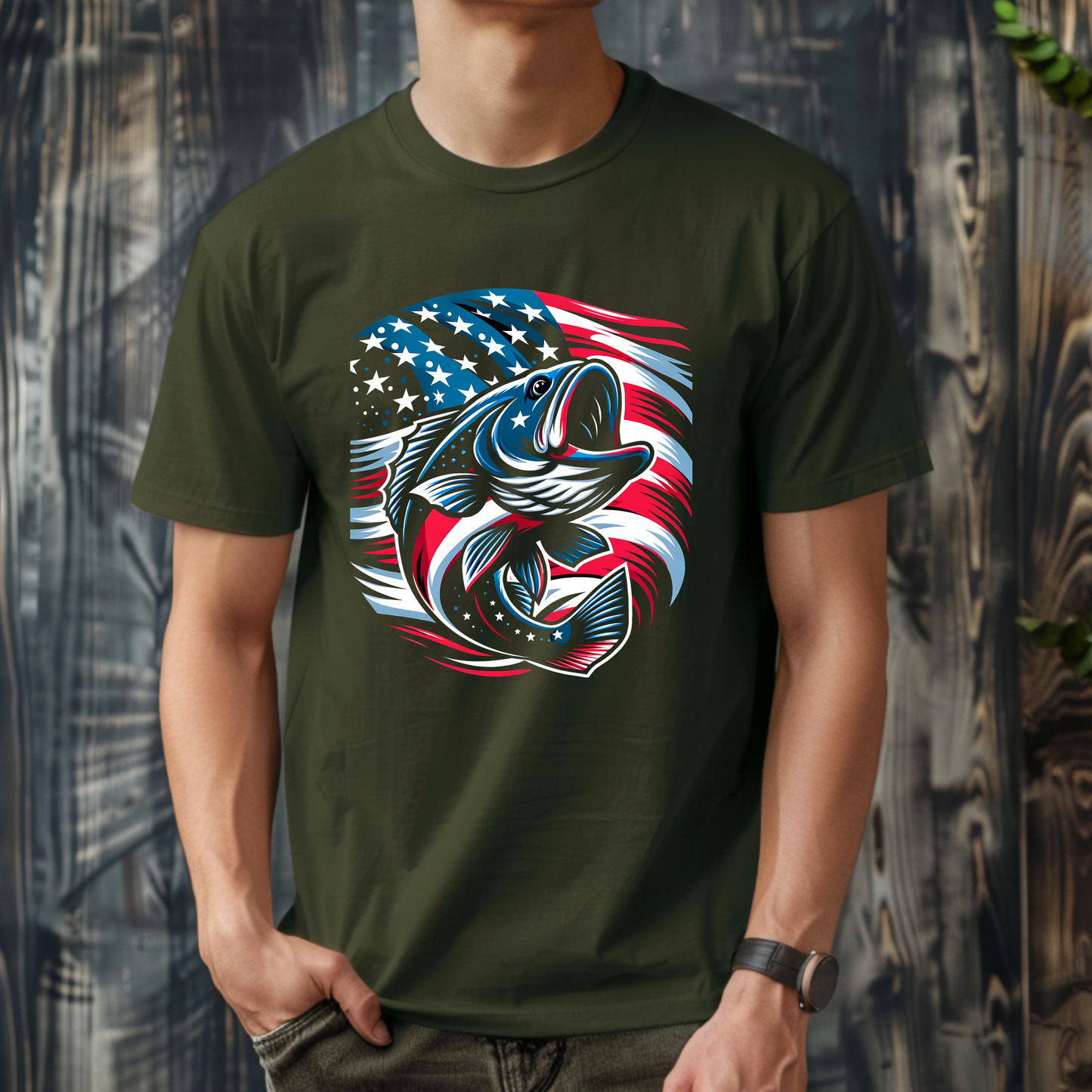 Bass Patriotic Fisherman