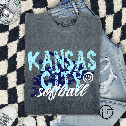 KC Softball Smiley Crewneck
