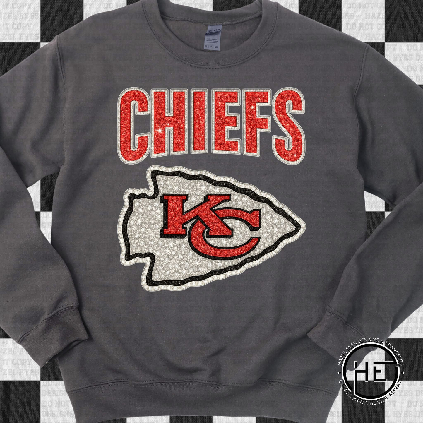 Kansas City Chiefs Glitter Crewneck