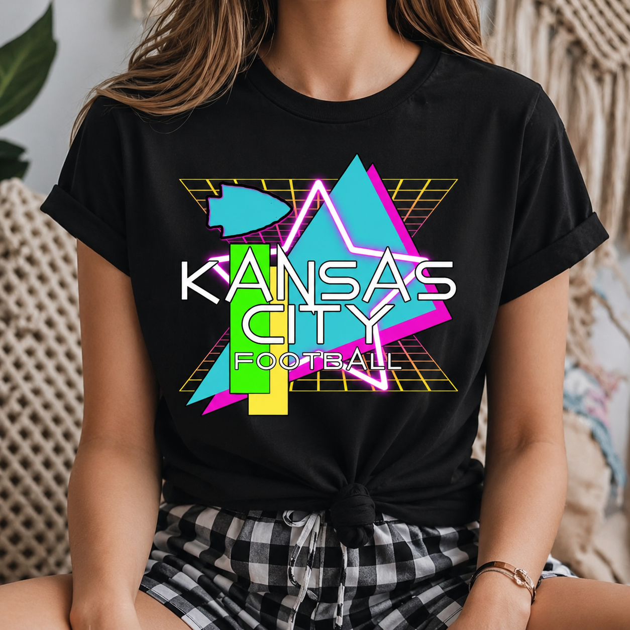Kansas City Football 80s Tee
