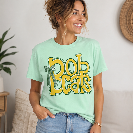 Bobcats Coquette Bow Graphic T-Shirt