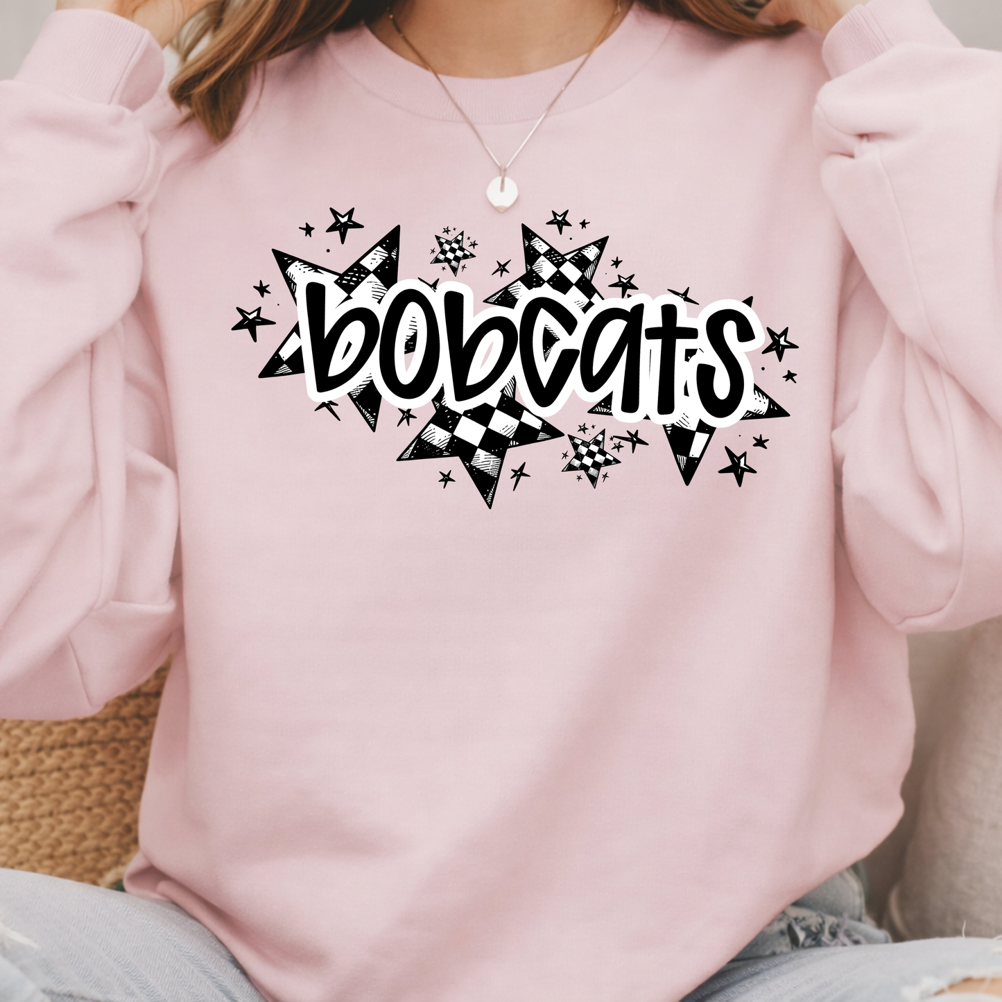 Checkered Bobcats Crewneck Sweatshirt