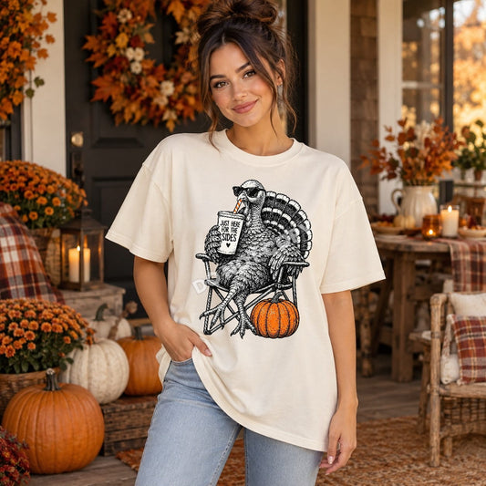 Turkey Here for the Sides Tee or Crewneck