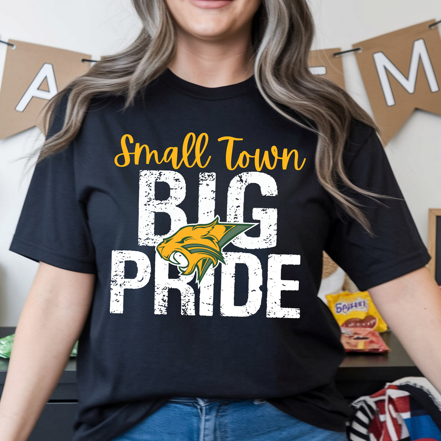Small Town Big Pride Bobcats Tee or Crewneck