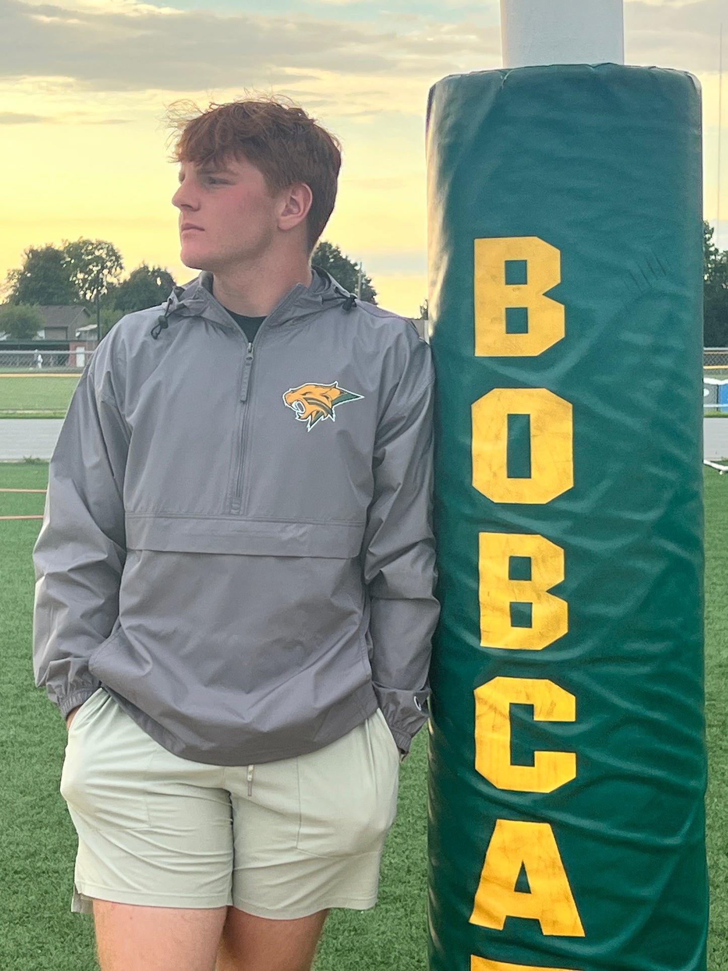 Basehor-Lindwood Bobcats Windbreaker- Grey